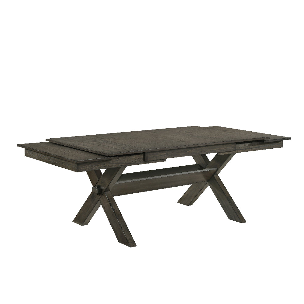 67"-95" Extendable Dining Table, Trestle Base, Rustic Brown by Casagear Home