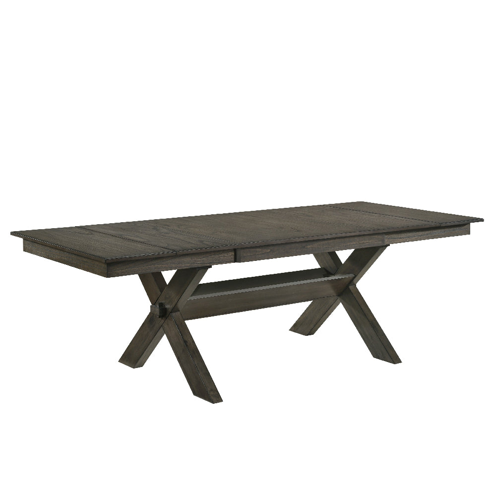 67"-95" Extendable Dining Table, Trestle Base, Rustic Brown by Casagear Home