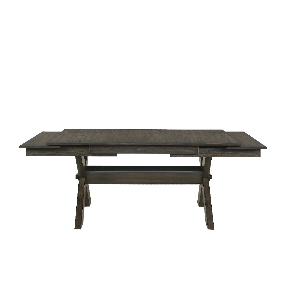 67"-95" Extendable Dining Table, Trestle Base, Rustic Brown by Casagear Home