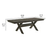 67"-95" Extendable Dining Table, Trestle Base, Rustic Brown by Casagear Home
