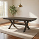 67"-95" Extendable Dining Table, Trestle Base, Rustic Brown by Casagear Home