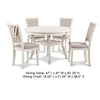 Aine 5 Piece Round Dining Table and Chair Set White Wood Fabric Seat By Casagear Home BM304836