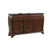 Mike 66 Inch Carved Buffet Server, 2 Drawers, 2 Cabinets, Cherry Brown Wood By Casagear Home