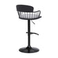 Nish 25-33 Inch Adjustable Barstool Chair Light Gray Fabric Black Frame By Casagear Home BM304937