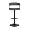 Arya Barstool Chair 24-33 Inch Adjustable Height Black Faux Leather By Casagear Home BM304953