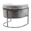 Kel 31 Inch Cantilever Accent Chair Gray Velvet Silver Stainless Steel By Casagear Home BM305034