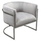Kel 31 Inch Cantilever Accent Chair Gray Velvet Silver Stainless Steel By Casagear Home BM305034