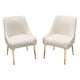24 Inch Dining Chair Set of 2 Cushioned Seating Sloped Arms Off White By Casagear Home BM305036