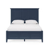 Fritz Queen Size Bed Three Panel Design Beveled Top Solid Wood Blue
