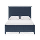 Fritz Queen Size Bed Three Panel Design Beveled Top Solid Wood Blue