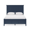 Fritz King Size Bed Three Panel Design Beveled Top Solid Wood Blue BM305986