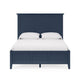 Fritz King Size Bed Three Panel Design Beveled Top Solid Wood Blue BM305986