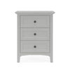 Fritz 30 Inch Bedside Nightstand 3 Drawers Black Round Handles Gray Wood BM305989