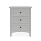 Fritz 30 Inch Bedside Nightstand 3 Drawers Black Round Handles Gray Wood BM305989