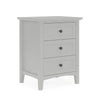 Fritz 30 Inch Bedside Nightstand 3 Drawers Black Round Handles Gray Wood BM305989