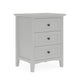 Fritz 30 Inch Bedside Nightstand 3 Drawers Black Round Handles Gray Wood BM305989