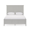 Fritz Queen Size Bed Three Panel Design Beveled Top Gray Solid Wood