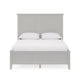 Fritz Queen Size Bed Three Panel Design Beveled Top Gray Solid Wood
