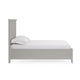 Fritz Queen Size Bed Three Panel Design Beveled Top Gray Solid Wood