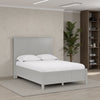Fritz Queen Size Bed, Three Panel Design, Beveled Top, Gray Solid Wood