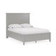 Fritz Queen Size Bed, Three Panel Design, Beveled Top, Gray Solid Wood