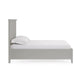Fritz California King Bed Three Panel Design Beveled Top Gray Solid Wood BM305992