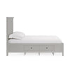Fritz Queen Size Storage Bed Three Panel Beveled Top Light Gray Wood BM305995