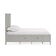 Fritz Queen Size Storage Bed Three Panel Beveled Top Light Gray Wood BM305995