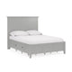 Fritz Queen Size Storage Bed, Three Panel, Beveled Top, Light Gray Wood