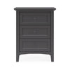 Fritz 30 Inch Bedside Nightstand 3 Drawer Round Handles Black Solid Wood BM305996