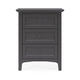 Fritz 30 Inch Bedside Nightstand 3 Drawer Round Handles Black Solid Wood BM305996