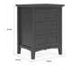 Fritz 30 Inch Bedside Nightstand 3 Drawer Round Handles Black Solid Wood BM305996