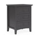 Fritz 30 Inch Bedside Nightstand 3 Drawer Round Handles Black Solid Wood BM305996