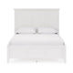 Fritz Queen Size Bed Three Panel Design Beveled Top Brilliant White Wood