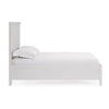 Fritz Queen Size Bed Three Panel Design Beveled Top Brilliant White Wood