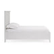 Fritz Queen Size Bed Three Panel Design Beveled Top Brilliant White Wood