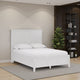 Fritz Queen Size Bed, Three Panel Design, Beveled Top, Brilliant White Wood