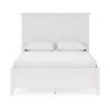 Fritz King Size Bed Three Panel Design Beveled Top Brilliant White Wood