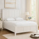 Fritz King Size Bed, Three Panel Design, Beveled Top, Brilliant White Wood