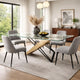 Aeon 72 Inch Dining Table, Glass Top, Wood, Metal Base, Brown, Black