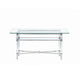 Mase 60 Inch Dining Server Sideboard Table Glass Top Stainless Steel Frame BM306024