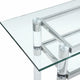 Mase 60 Inch Dining Server Sideboard Table Glass Top Stainless Steel Frame BM306024