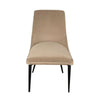 Wils 20 Inch Set of 2 Dining Chairs, Beige Velvet, Black Tapered Metal Legs