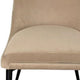 Wils 20 Inch Set of 2 Dining Chairs Beige Velvet Black Tapered Metal Legs