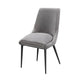 Wils 20 Inch Set of 2 Dining Chairs Gray Velvet Black Tapered Metal Legs