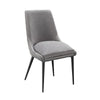 Wils 20 Inch Set of 2 Dining Chairs, Gray Velvet, Black Tapered Metal Legs