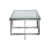 Ezin 48 Inch Rectangular Coffee Table Crackled Glass Top Metal Frame BM306042
