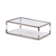 Jape 48 Inch Rectangular Coffee Table Glass Steel Clear Acrylic White BM306045