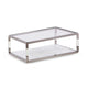 Jape 48 Inch Rectangular Coffee Table, Glass, Steel, Clear Acrylic, White