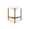 Leyu 23 Inch Round Side End Table White Concrete Top Bronze Tripod Base BM306050